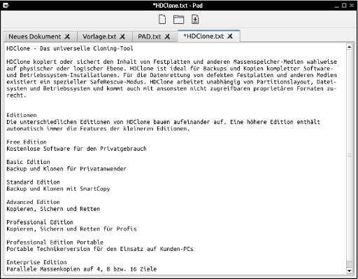 Texteditor Pad