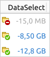 Datenauswahl deaktiviert