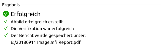 Beispiel für ein Ergebnis nach einer Imageerstellung