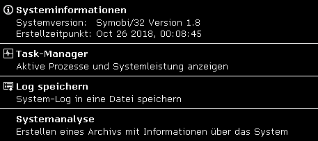 Systemstatus-Menü selbstbootend
