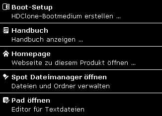 Toolbox-Menü