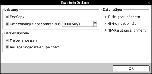Erweiterte Optionen