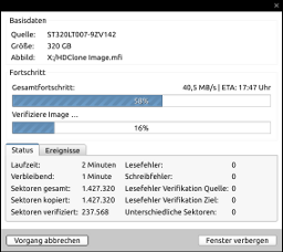 Fortschritt und Status