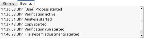 Example of an event sequence