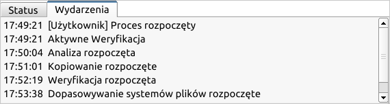 Przykład sekwencji zdarzeń
