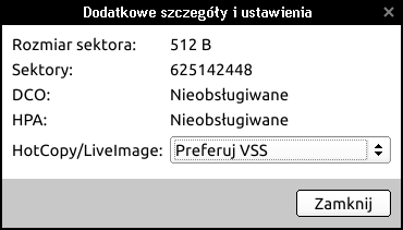 Dodatkowe informacje i opcje dla źródła