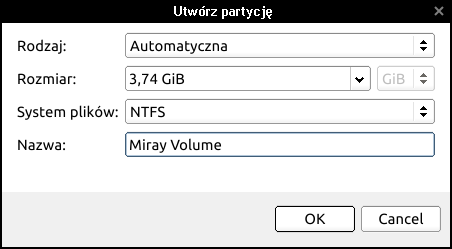 Utwórz partycję