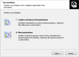 Ekran startowy instalatora