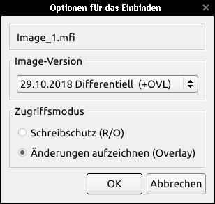Optionen für das Einbinden