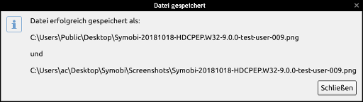 Dialog zum Speicherpfad und Dateinamen des Bildschirmfotos