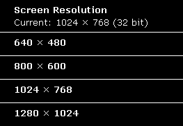 Adjust screen resolution