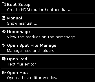 Toolbox Menu