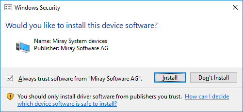 Driver installation