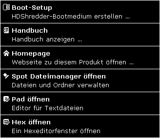 Toolbox-Menü