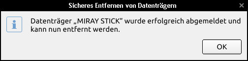 Datenträger abgemeldet