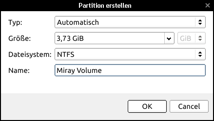 Partition erstellen