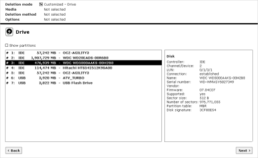 Selecting a Drive