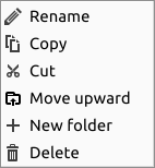 Example of an element context menu in Spot