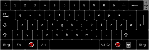 On-screen keyboard set to US layout