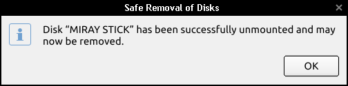 Disk unmounted